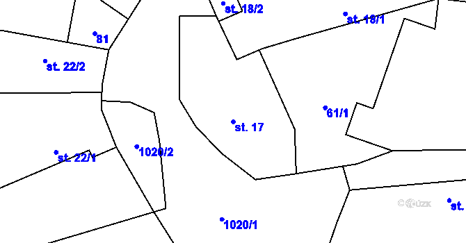 Parcela st. 17 v KÚ Vlkonice u Neveklova, Katastrální mapa