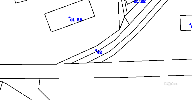 Parcela st. 48 v KÚ Vlkonice u Neveklova, Katastrální mapa