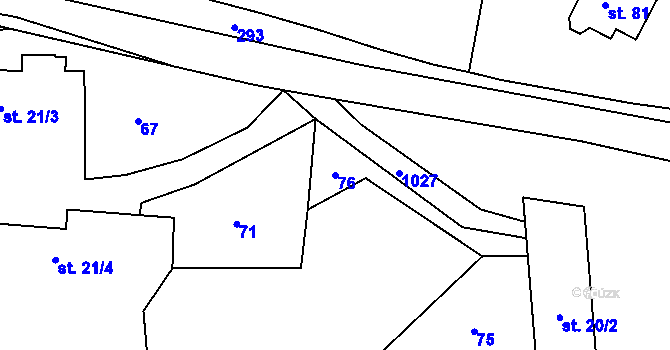 Parcela st. 76 v KÚ Vlkonice u Neveklova, Katastrální mapa