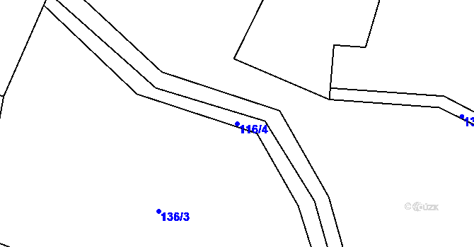 Parcela st. 116/4 v KÚ Vlkonice u Neveklova, Katastrální mapa