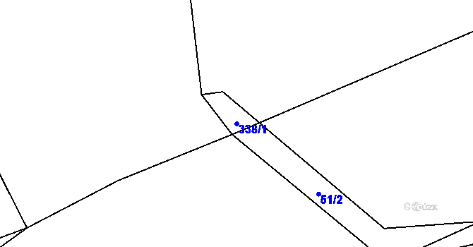 Parcela st. 338/1 v KÚ Vlkonice u Neveklova, Katastrální mapa