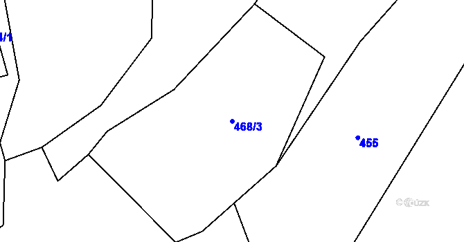 Parcela st. 468/3 v KÚ Vlkonice u Neveklova, Katastrální mapa