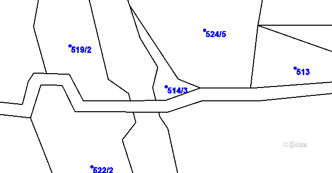 Parcela st. 514/3 v KÚ Vlkonice u Neveklova, Katastrální mapa