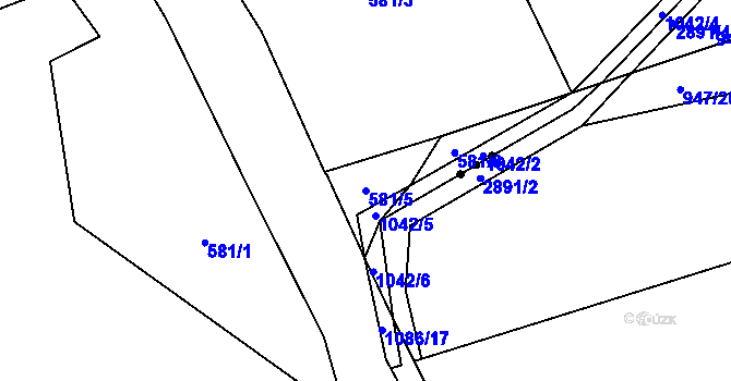 Parcela st. 581/5 v KÚ Vlkonice u Neveklova, Katastrální mapa