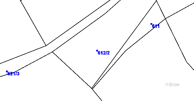 Parcela st. 612/2 v KÚ Vlkonice u Neveklova, Katastrální mapa