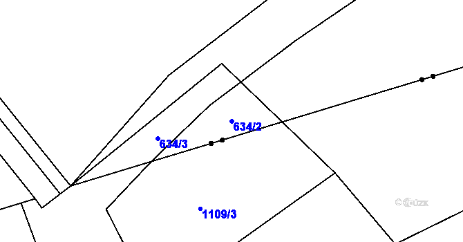 Parcela st. 634/2 v KÚ Vlkonice u Neveklova, Katastrální mapa
