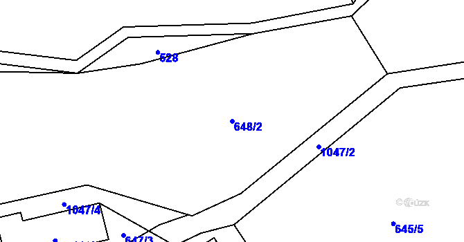 Parcela st. 648/2 v KÚ Vlkonice u Neveklova, Katastrální mapa
