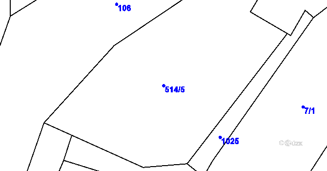 Parcela st. 514/5 v KÚ Vlkonice u Neveklova, Katastrální mapa