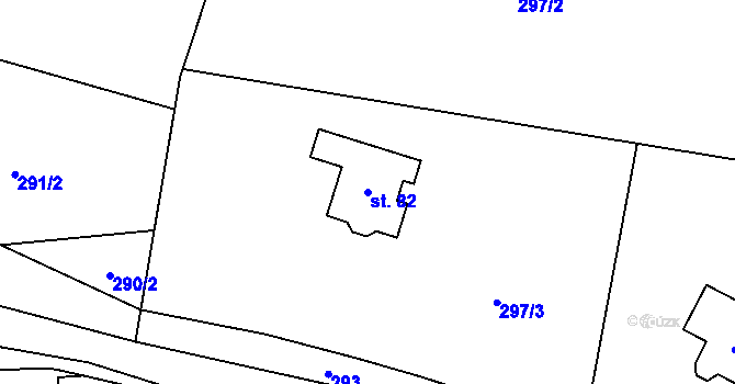 Parcela st. 82 v KÚ Vlkonice u Neveklova, Katastrální mapa