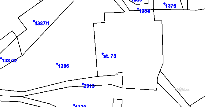Parcela st. 73 v KÚ Zádolí u Neveklova, Katastrální mapa