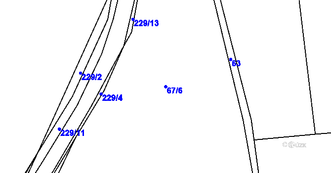 Parcela st. 67/6 v KÚ Stříhanov, Katastrální mapa