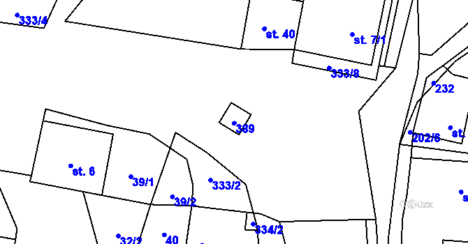 Parcela st. 39 v KÚ Zádolí u Vysokého Mýta, Katastrální mapa