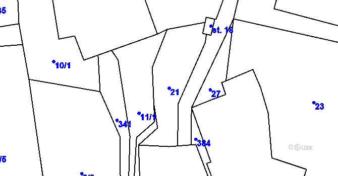 Parcela st. 21 v KÚ Zádolí u Vysokého Mýta, Katastrální mapa