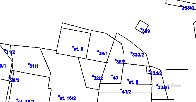 Parcela st. 39/1 v KÚ Zádolí u Vysokého Mýta, Katastrální mapa