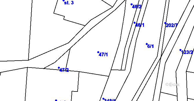 Parcela st. 47 v KÚ Zádolí u Vysokého Mýta, Katastrální mapa