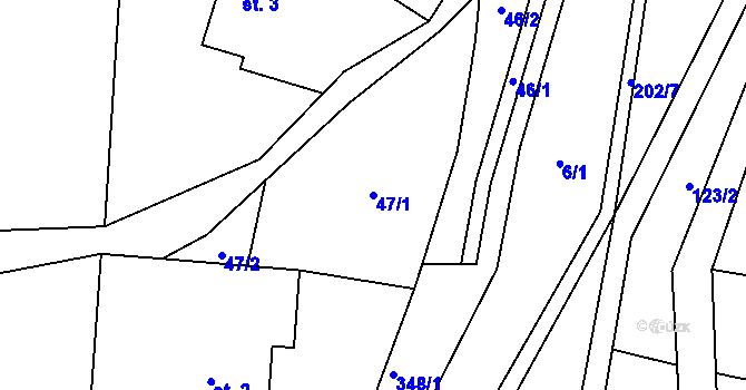 Parcela st. 47/1 v KÚ Zádolí u Vysokého Mýta, Katastrální mapa