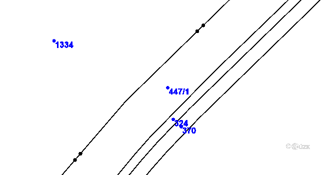 Parcela st. 447/1 v KÚ Zadražany, Katastrální mapa