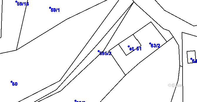 Parcela st. 595/2 v KÚ Milhostov u Mariánských Lázní, Katastrální mapa