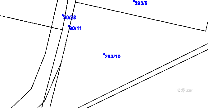 Parcela st. 293/10 v KÚ Raková, Katastrální mapa