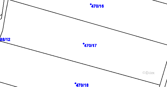 Parcela st. 470/17 v KÚ Raková, Katastrální mapa
