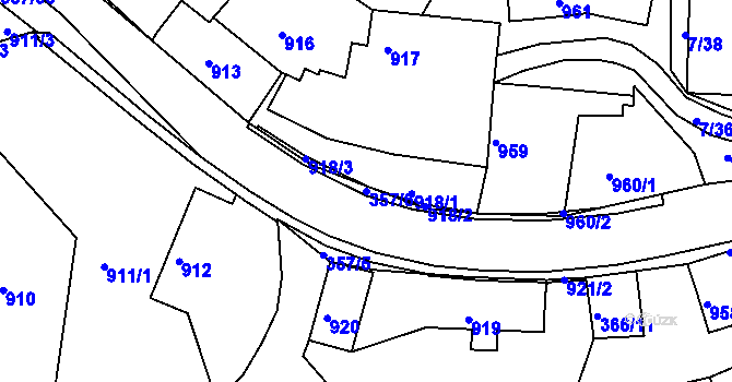 Parcela st. 357/6 v KÚ Zádveřice, Katastrální mapa