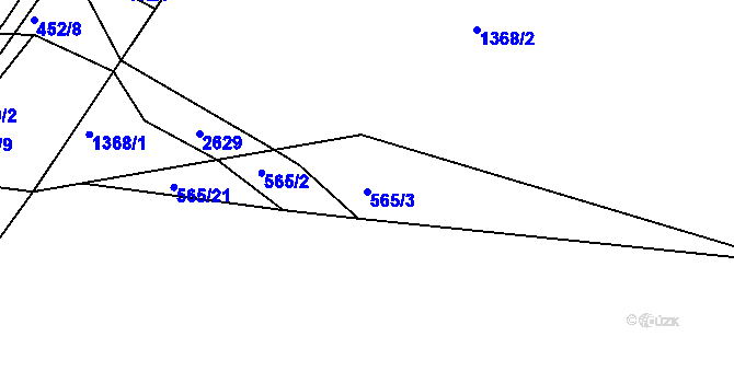 Parcela st. 565/3 v KÚ Zádveřice, Katastrální mapa