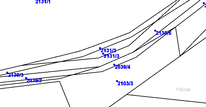 Parcela st. 2131/3 v KÚ Zádveřice, Katastrální mapa