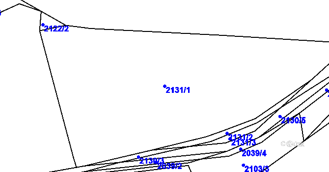 Parcela st. 2131/1 v KÚ Zádveřice, Katastrální mapa