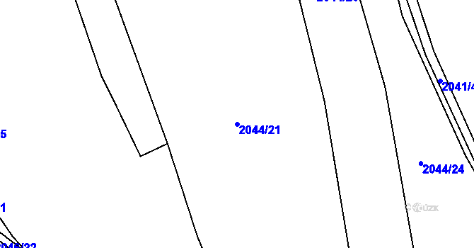 Parcela st. 2044/21 v KÚ Zádveřice, Katastrální mapa
