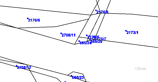 Parcela st. 565/24 v KÚ Zádveřice, Katastrální mapa