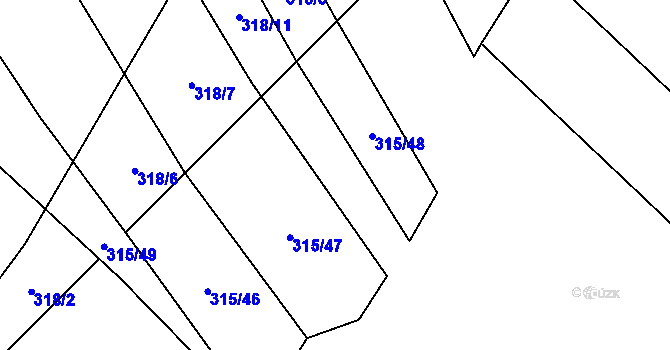 Parcela st. 315/51 v KÚ Zahájí u Hluboké nad Vltavou, Katastrální mapa