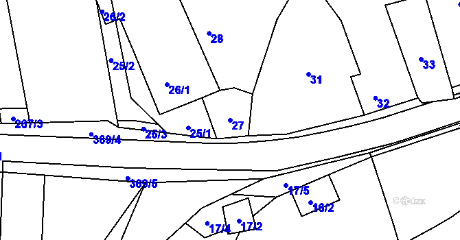 Parcela st. 27 v KÚ Zahájí u Hluboké nad Vltavou, Katastrální mapa