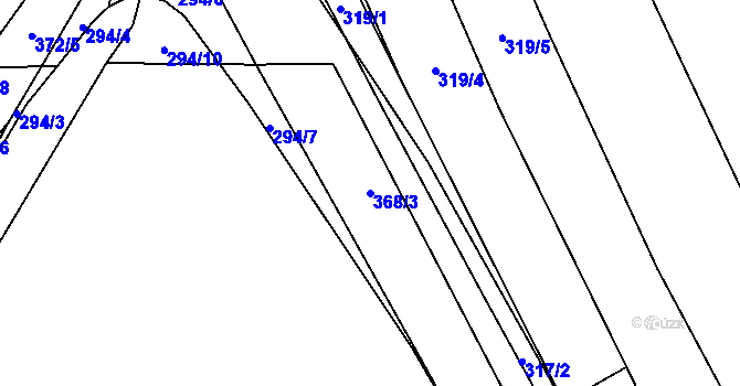 Parcela st. 368/3 v KÚ Zahájí u Hluboké nad Vltavou, Katastrální mapa