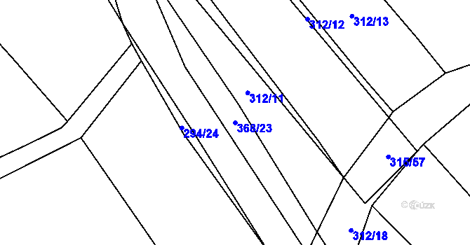 Parcela st. 368/23 v KÚ Zahájí u Hluboké nad Vltavou, Katastrální mapa