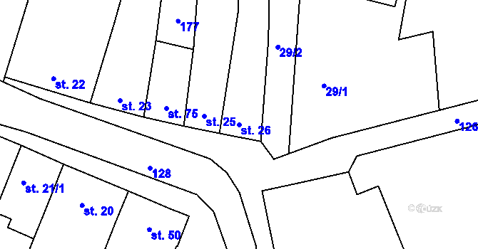Parcela st. 26 v KÚ Chrášťany u Hulína, Katastrální mapa