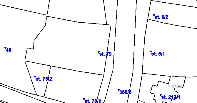 Parcela st. 79 v KÚ Zahnašovice, Katastrální mapa