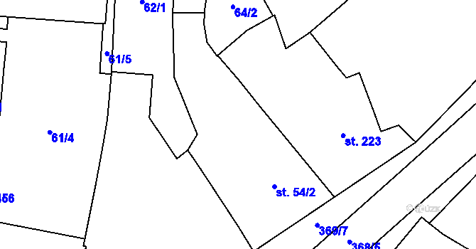 Parcela st. 62/3 v KÚ Zahnašovice, Katastrální mapa