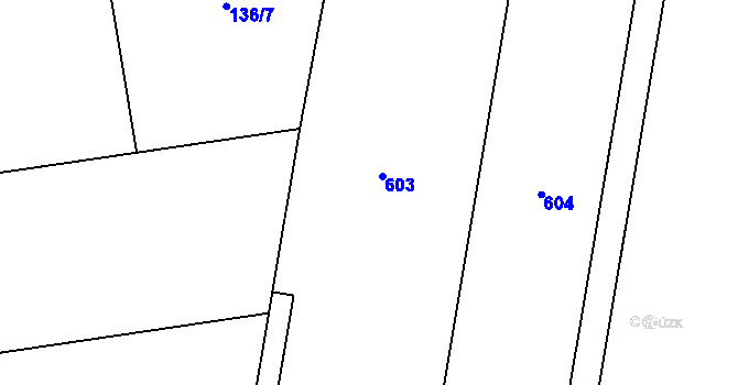 Parcela st. 140/1 v KÚ Zahnašovice, Katastrální mapa