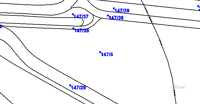 Parcela st. 147/5 v KÚ Zahnašovice, Katastrální mapa