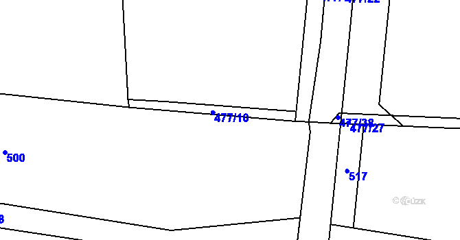 Parcela st. 90/16 v KÚ Zahnašovice, Katastrální mapa
