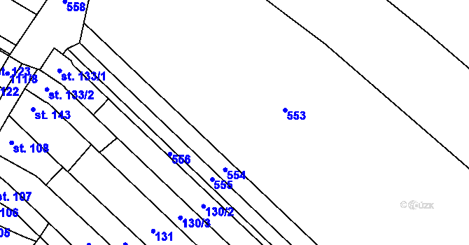 Parcela st. 129/12 v KÚ Zahnašovice, Katastrální mapa