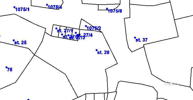Parcela st. 28 v KÚ Zahorčice u Volyně, Katastrální mapa