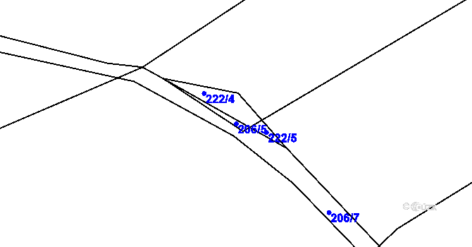 Parcela st. 206/5 v KÚ Zahorčice u Volyně, Katastrální mapa