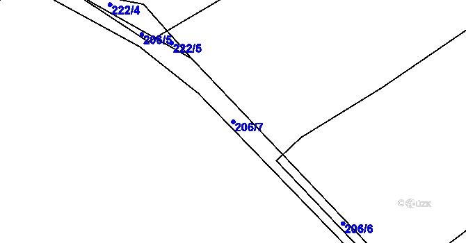 Parcela st. 206/7 v KÚ Zahorčice u Volyně, Katastrální mapa