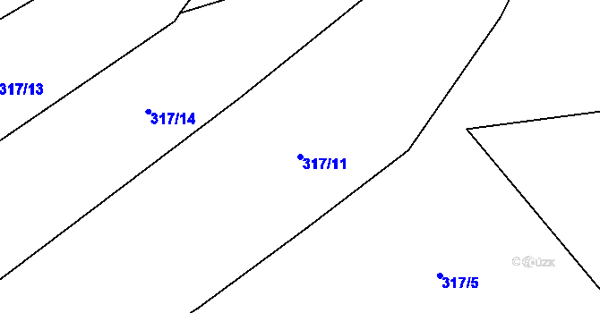 Parcela st. 317/11 v KÚ Zahorčice u Volyně, Katastrální mapa
