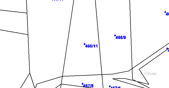 Parcela st. 466/11 v KÚ Zahorčice u Volyně, Katastrální mapa