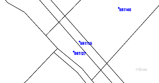 Parcela st. 597/15 v KÚ Zahorčice u Volyně, Katastrální mapa