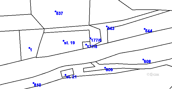 Parcela st. 177/5 v KÚ Zahorčičky, Katastrální mapa