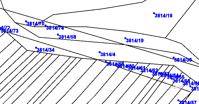 Parcela st. 3814/4 v KÚ Záhorovice, Katastrální mapa