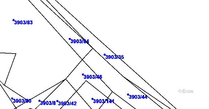 Parcela st. 3903/35 v KÚ Záhorovice, Katastrální mapa